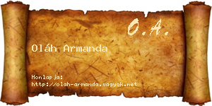 Oláh Armanda névjegykártya